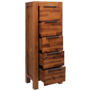 Cufăr cu sertare, lemn masiv de acacia, 45 x 32 x 115 cm - Img 8