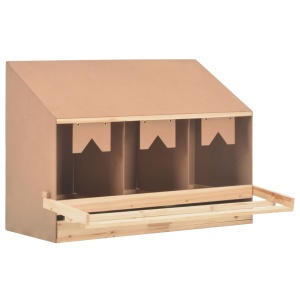 Cuibar găin cu 3 compartimente, 93x40x65 cm, lemn masiv pin