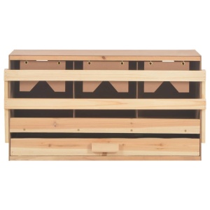 Cuibar găini cu 3 compartimente, 72x33x38 cm, lemn masiv pin - Img 5