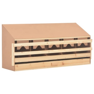 Cuibar găini cu 5 compartimente 117x33x54 cm lemn masiv pin - Img 3