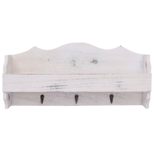 Cuier de perete, alb, 50 x 10 x 23 cm, lemn - Img 3