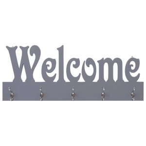 Cuier de perete WELCOME, gri, 74 x 29,5 cm - Img 2