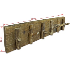 Cuier haine, lemn masiv reciclat, 60 x 15 cm - Img 3