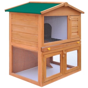 Cușcă de exterior iepuri cușcă adăpost animale mici 3 uși lemn - Img 2