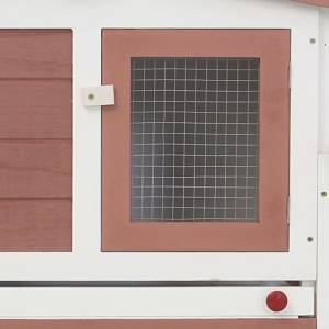 Cușcă exterior pentru iepuri mare maro &amp; alb 204x45x85 cm lemn - Img 7