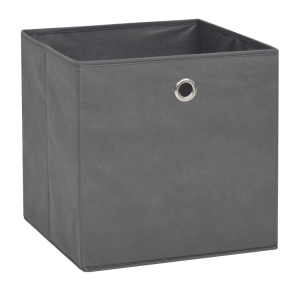 Cutii de depozitare, 10 buc, material nețesut, 32x32x32 cm, Gri - Img 3