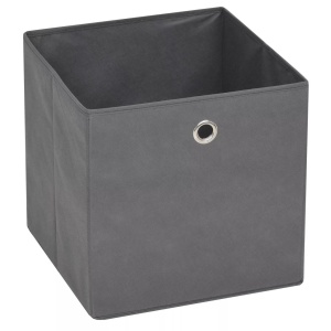 Cutii de depozitare, 4 buc, material nețesut, 32x32x32 cm, Gri - Img 5