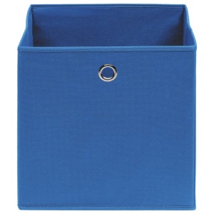 Cutii depozitare, 10 buc., albastru, 32x32x32 cm, textil - Img 4
