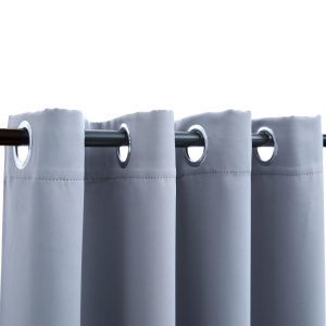 Draperii opace cu inele metalice, 2 buc., gri, 140 x 245 cm - Img 4