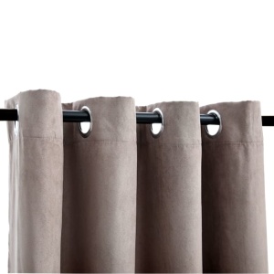 Draperii opace cu inele metalice, 2 buc., gri taupe, 140x245 cm - Img 4
