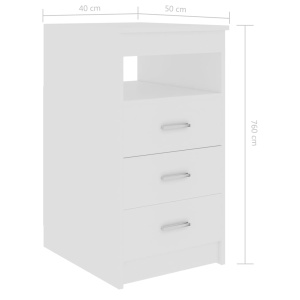Dulap cu sertare, alb, 40 x 50 x 76 cm, PAL - Img 5