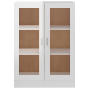 Dulap cu vitrină, alb extralucios, 82,5 x 30,5 x 115 cm, PAL - Img 5