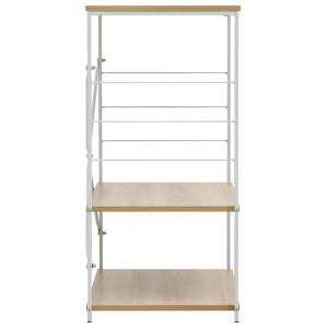 Dulap cuptor microunde, alb și stejar, 60 x 39,6 x 79,5 cm, PAL - Img 4