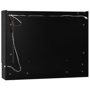 Dulap de baie cu oglindă și LED-uri, negru 80 x 15 x 60 cm MDF - Img 7