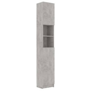 Dulap de baie, gri beton, 32 x 25,5 x 190 cm, PAL - Img 2