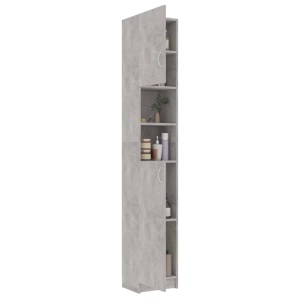 Dulap de baie, gri beton, 32 x 25,5 x 190 cm, PAL - Img 8