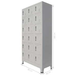 Dulap de vestiar cu 18 compartimente, metal, 90x40x180 cm - Img 5