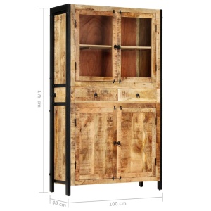 Dulap inalt, 100x40x175 cm, lemn masiv de mango - Img 12