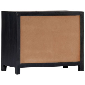 Dulap lateral sculptat manual, gri, 75x35x60 cm, lemn de mango - Img 6