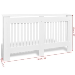 Dulap mască calorifer radiator din MDF 152 cm, alb - Img 4