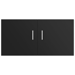 Dulap montat pe perete, negru, 80x39x40 cm, PAL - Img 5