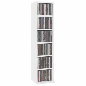 Dulap pentru CD-uri, alb, 21 x 20 x 88 cm, PAL - Img 3