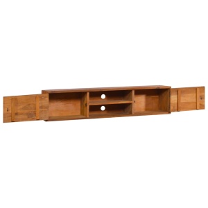 Dulap TV montat pe perete, 135 x 30 x 30 cm, lemn masiv de tec - Img 2