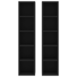 Dulapuri CD-uri, 2 buc., negru, 21 x 16 x 93,5 cm, PAL - Img 4