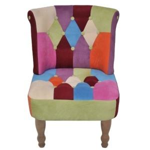 Fotolii franțuzești, 2 buc., model mozaic, material textil - Img 4