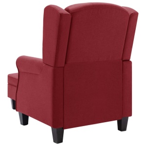Fotoliu cu taburet, roșu vin, material textil - Img 5