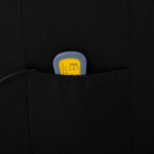 Fotoliu de masaj rabatabil, negru, material textil - Img 6