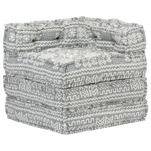 Fotoliu puf modular, gri deschis, material textil - Img 8
