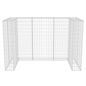 Gabion dublu ingrădire pubelă, oțel, 180 x 100 x 120 cm - Img 5