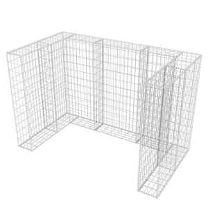 Gabion dublu ingrădire pubelă, oțel, 180 x 100 x 120 cm - Img 8
