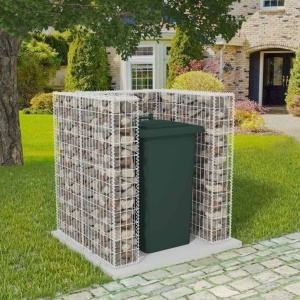 Gabion unic ingrădire pubelă, oțel, 110 x 100 x 120 cm