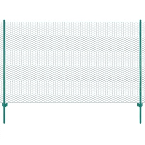 Gard din plasă de sârmă cu stâlpi, verde, 25 x 1,5 m, oțel