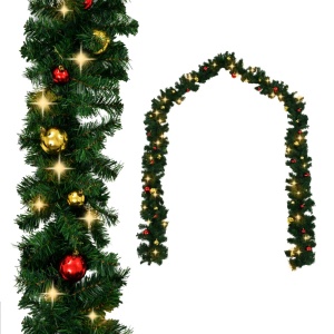 Ghirlandă de Crăciun decorată cu globuri și becuri LED, 5 m - Img 2