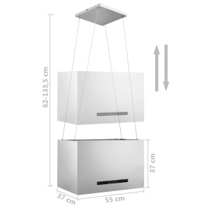 Hotă suspendată insulă LCD senzor tactil 55 cm oțel inoxidabil - Img 7
