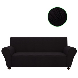Husă elastică pentru canapea poliester jersey negru - Img 5