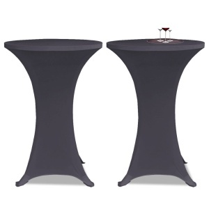 Husă elastică pentru masă, 80 cm, antracit, 2 buc.