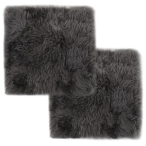 invelișuri scaun 2 buc. gri deschis piele oaie naturală 40x40cm