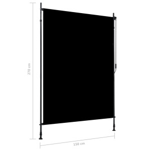 Jaluzea tip rulou de exterior, antracit, 150 x 270 cm - Img 6