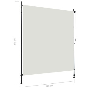 Jaluzea tip rulou de exterior, crem, 200 x 270 cm - Img 6