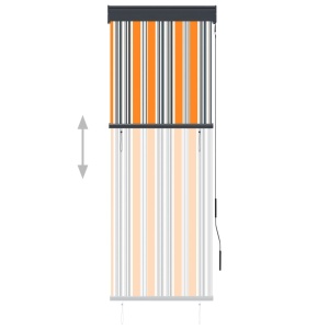 Jaluzea tip rulou de exterior, galben și albastru, 60 x 250 cm - Img 3