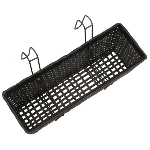 Jardinieră din ratan pentru balcon, 50 cm, 2 buc, Negru - Img 5