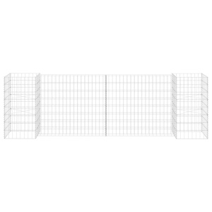 Jardinieră gabion in formă de H, 260 x 40 x 80 cm, sârmă oțel - Img 3