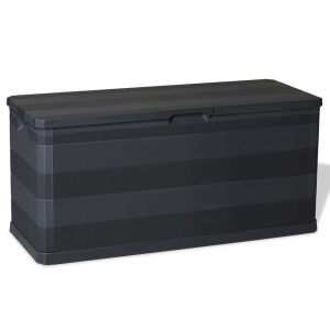 Ladă de depozitare pentru grădină, negru, 117 x 45 x 56 cm