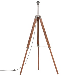 Lampă de podea trepied maro miere și negru 141 cm lemn de tec - Img 3