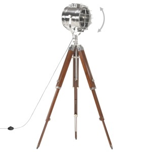 Lampă podea trepied, lemn masiv de mango 165 cm - Img 4