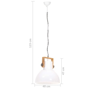 Lampă suspendată industrială, 25 W, alb, 40 cm, E27, rotund - Img 10